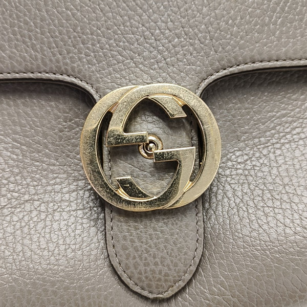 Interlocking G Large Calfskin Gray