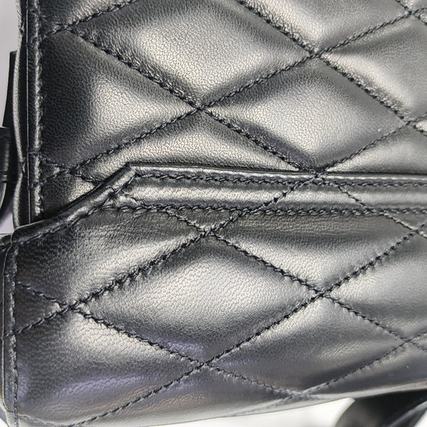 Quilted Lambskin Shoulder Bag Black