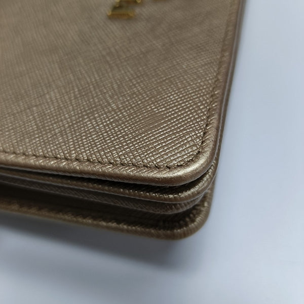 Saffiano Calfskin Crossbody Bag Beige