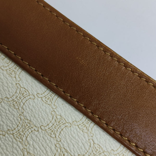 Quilted Coated Canvas Shoulder Bag White