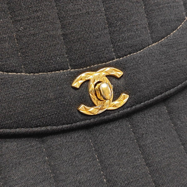 Quilted Fabric Shoulder Bag Black