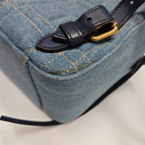 GG Marmont Small Quilted Denim Blue