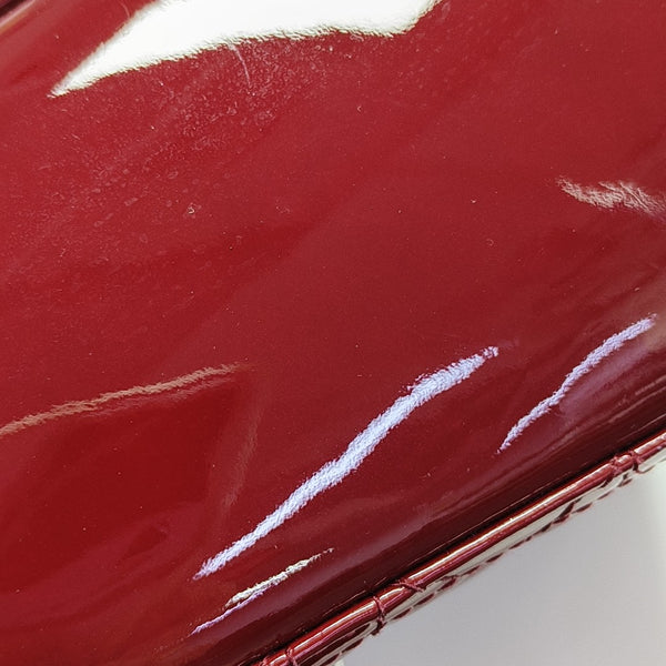 Lady Dior Medium Cannage Patent Leather Red