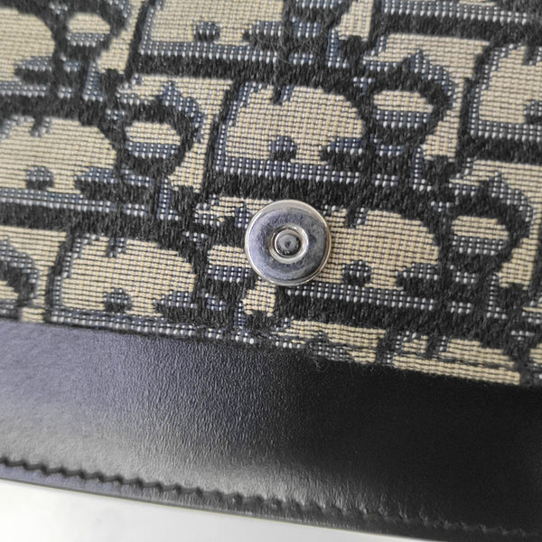 Oblique Canvas Clutch Blue