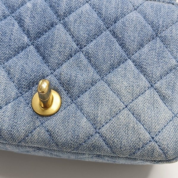 CLASSIC FLAP Mini Quilted Denim Blue