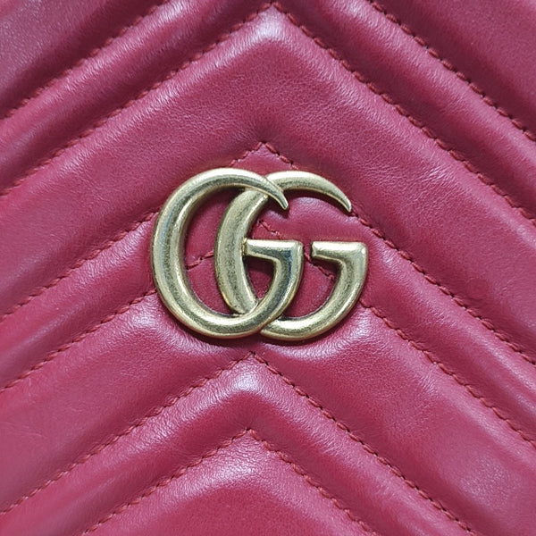 Authenticated pre-owned GG Marmont Mini Quilted Calfskin Red - Bucket Bag at Looply