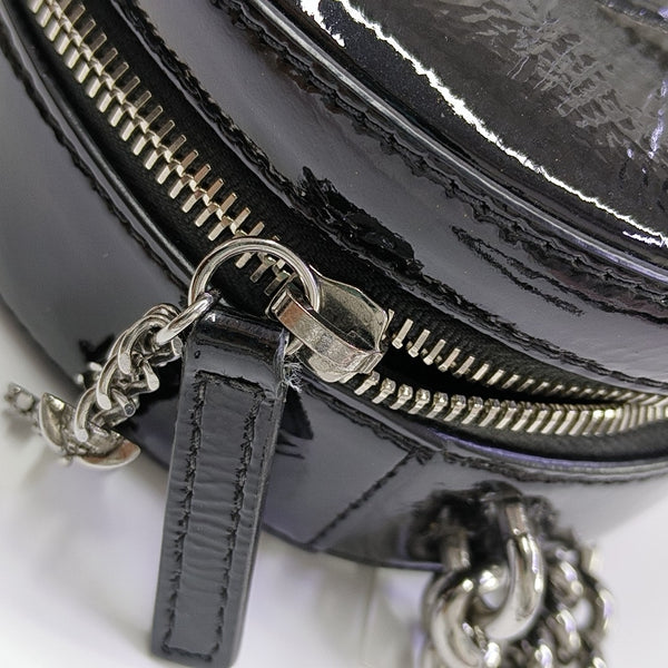 Patent Leather Shoulder Bag Black