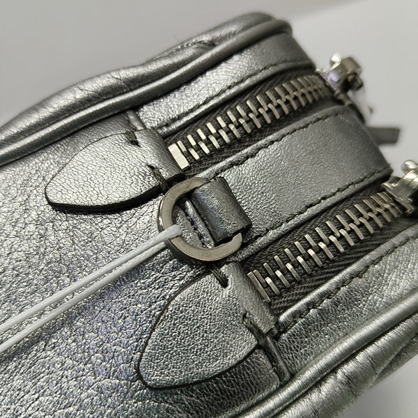 Quilted Lambskin Shoulder Bag Silver
