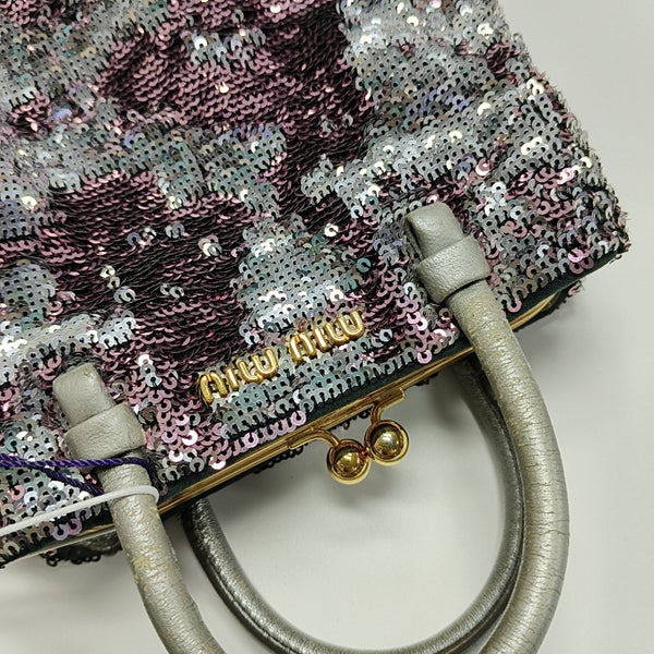 Special Material Top Handle Bag Silver