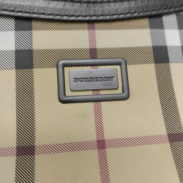Coated Canvas Top Handle Bag Beige