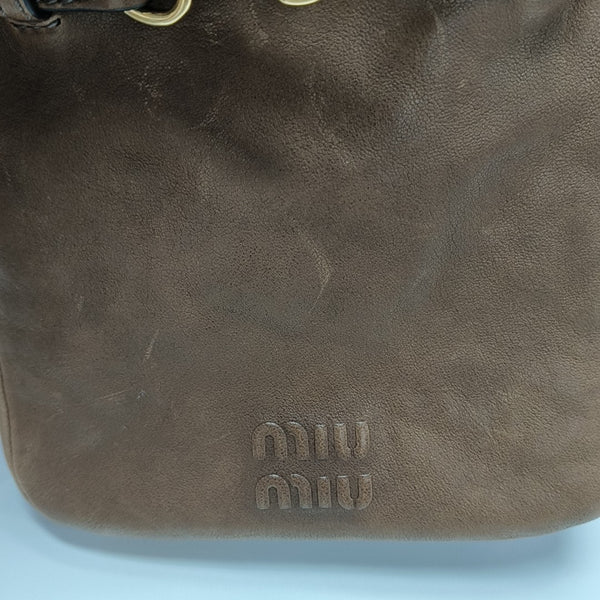 Lambskin Bucket Bag Brown