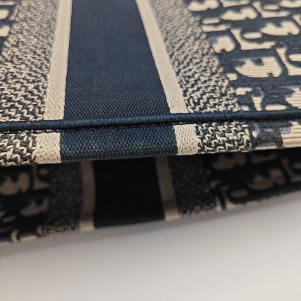 Book Tote Large Oblique Canvas Blue
