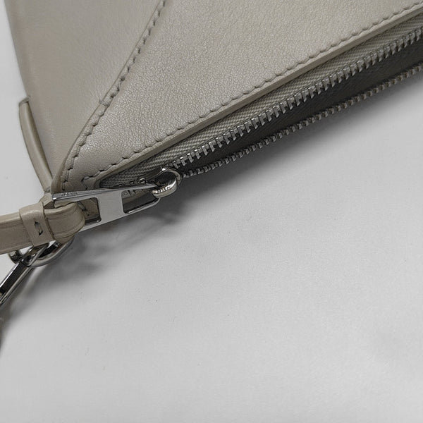 Puzzle Fold Mini Quilted Calfskin White