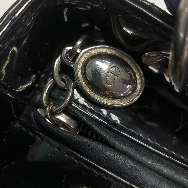 Lady Dior Medium Cannage Patent Leather Black