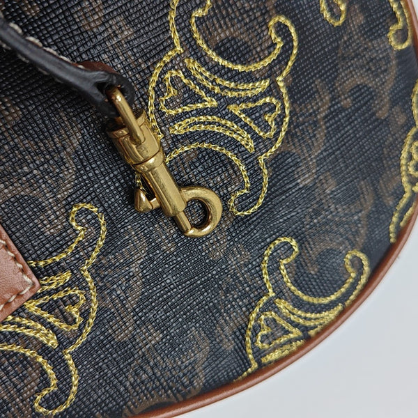 Coated Canvas Shoulder Bag Black