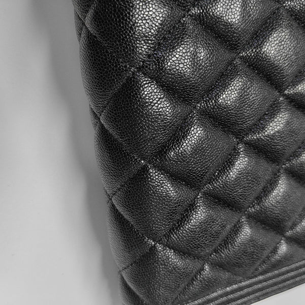 BOY CHANEL Mini Quilted Grained Calfskin Black
