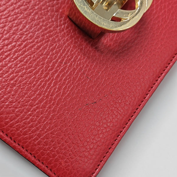 Interlocking G Small Calfskin Red