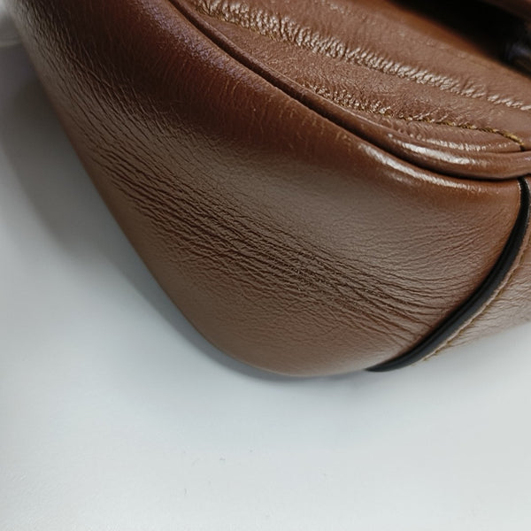 GG Marmont Small Quilted Calfskin Brown