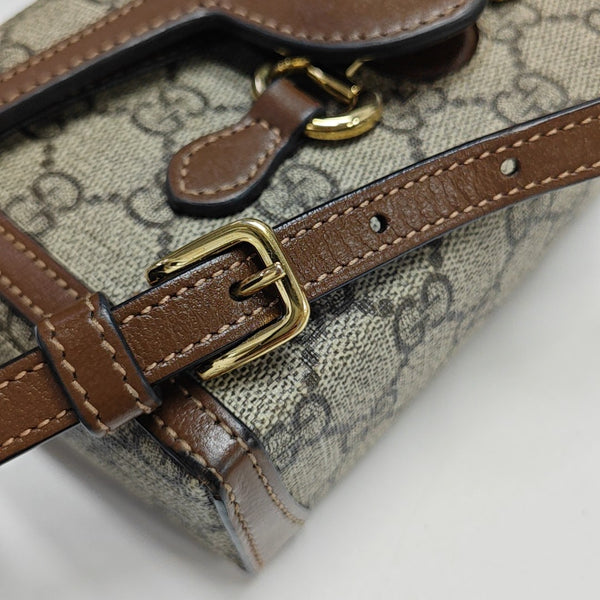 Horsebit 1955 Mini Monogram Coated Canvas Beige
