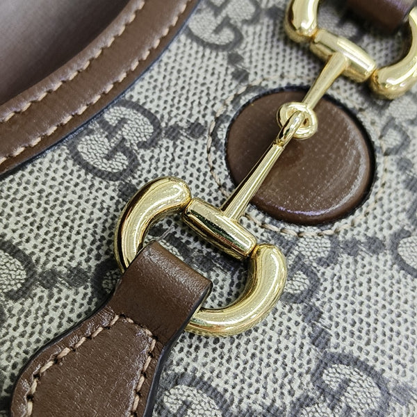 Horsebit 1955 Mini Monogram Coated Canvas Beige