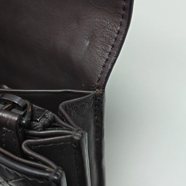 Intrecciato Calfskin Brown Wallet