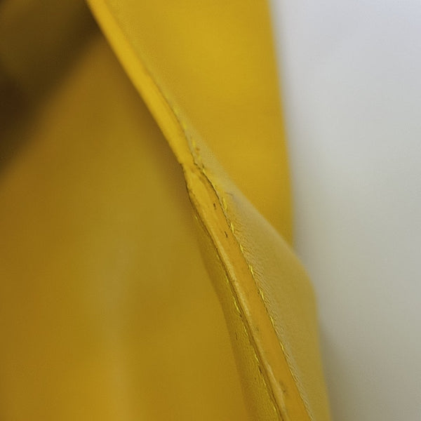 Calfskin Top Handle Bag Medium Yellow