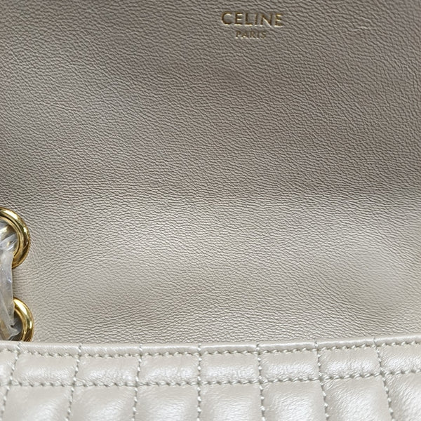 Authenticated pre-owned C Medium Quilted Calfskin Beige - Shoulder Bag at Looply