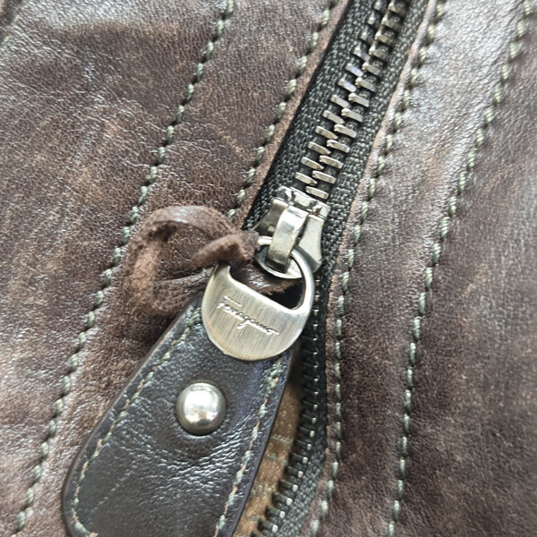 Calfskin Shoulder Bag Brown