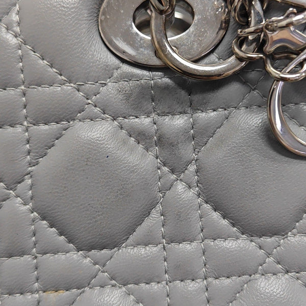 Lady Dior Medium Cannage Lambskin Gray