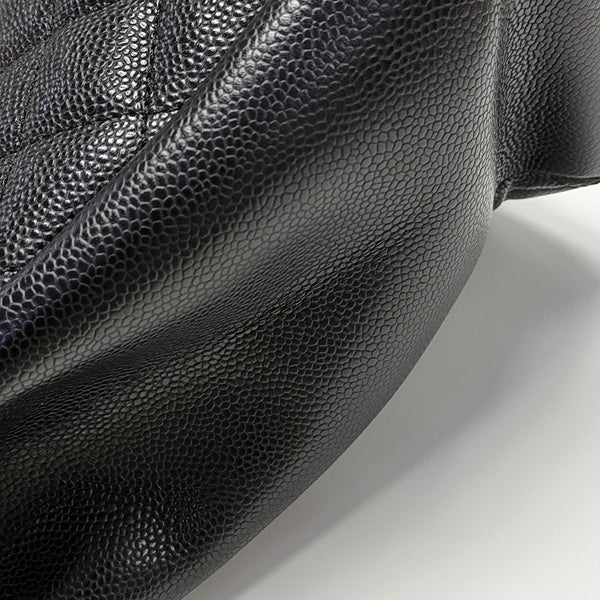 CHANEL GST Large Quilted Grained Calfskin Black