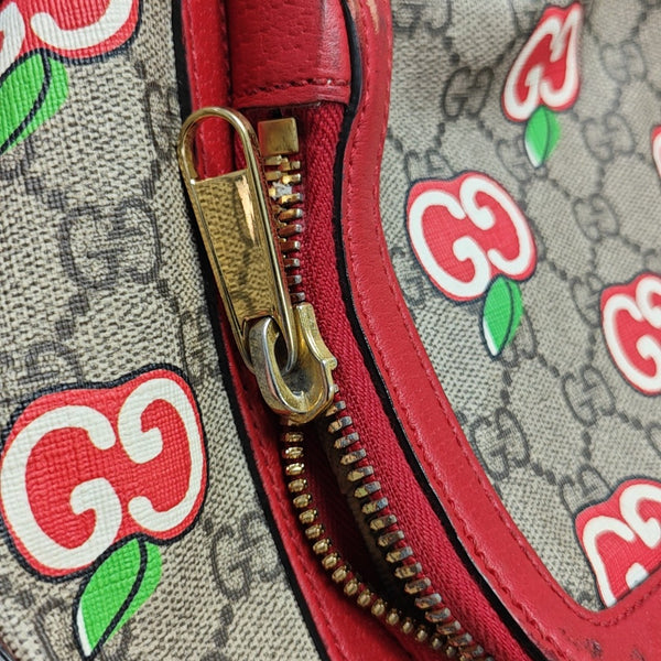 GG Supreme Small Monogram Coated Canvas Beige