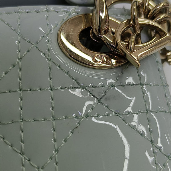 Lady Dior Cannage Patent Leather Blue