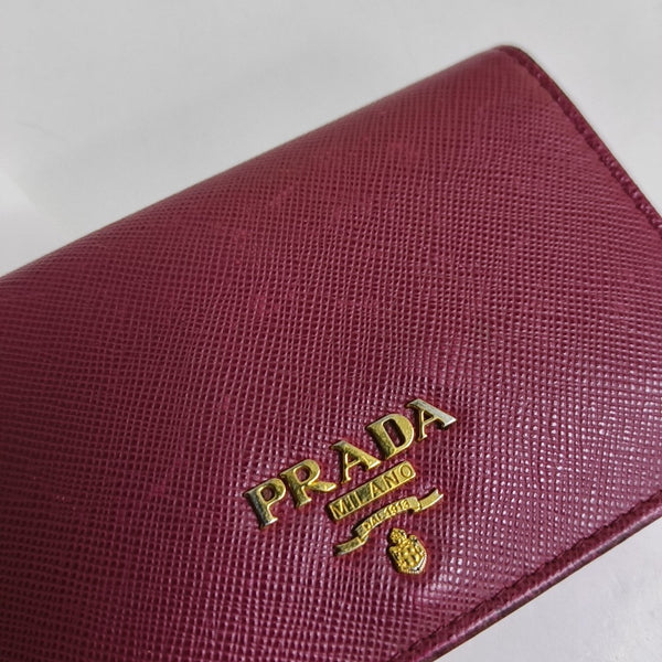 Saffiano Calfskin Card Holder Red