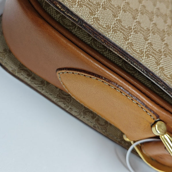 Coated Canvas Shoulder Bag Beige