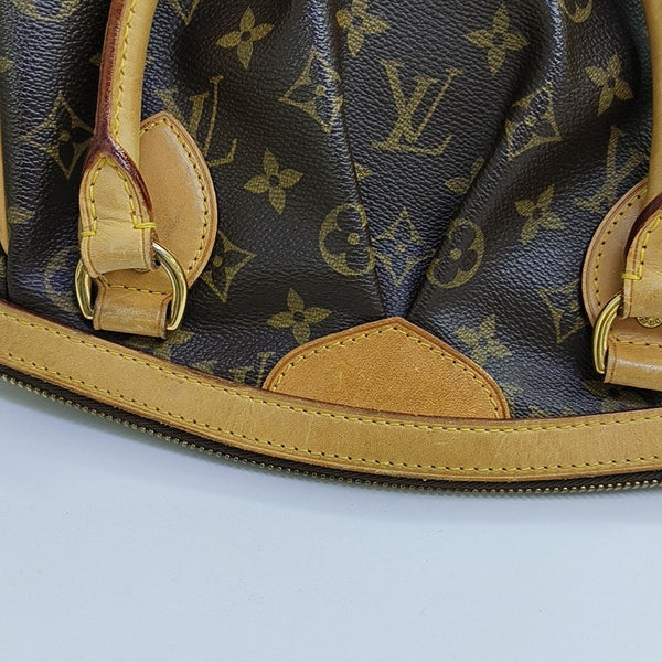 Monogram Coated Canvas Top Handle Bag Brown