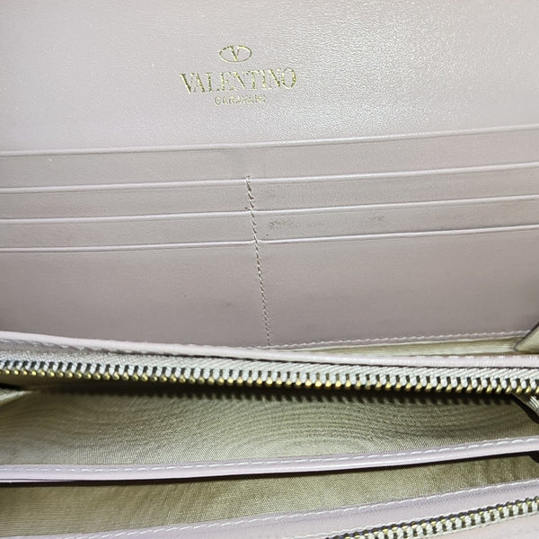 Cartera rosa de piel de ternera Rockstud
