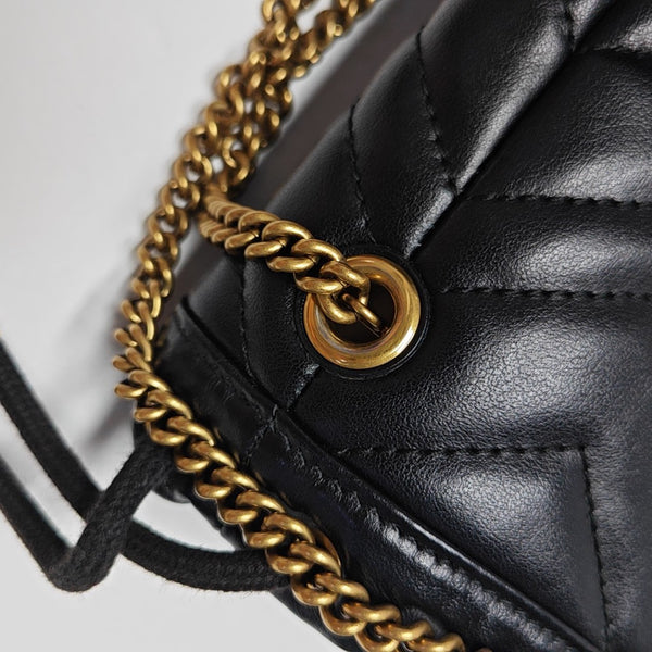 GG Marmont Mini Quilted Calfskin Black