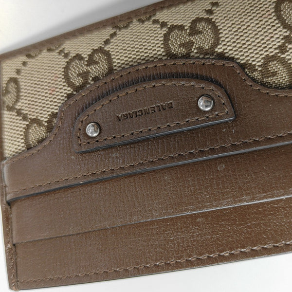 The Hacker Project Monogram Canvas Beige Card Holder