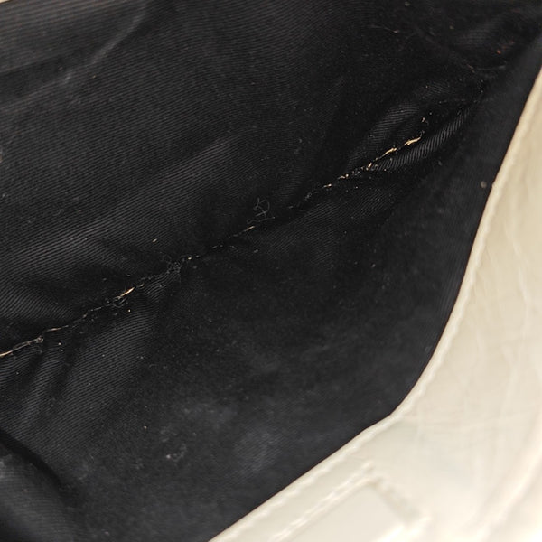 NIKI Small Chevron Calfskin White