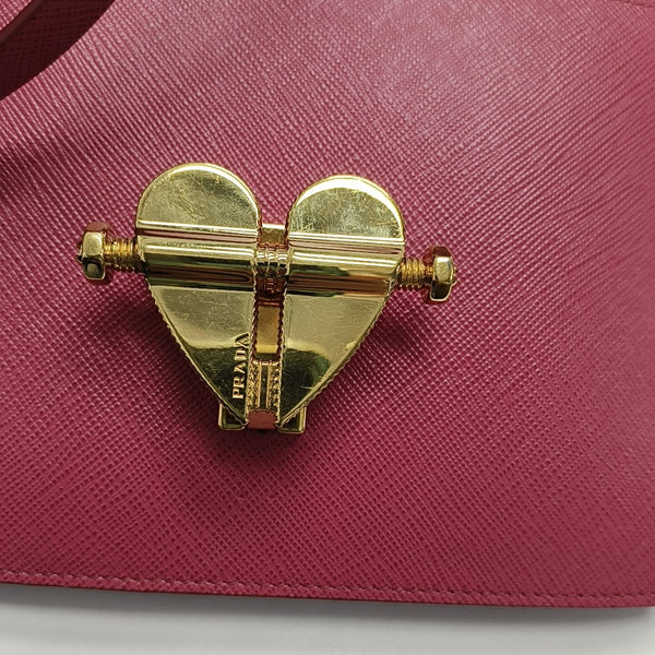Saffiano Calfskin Shoulder Bag Mini Red