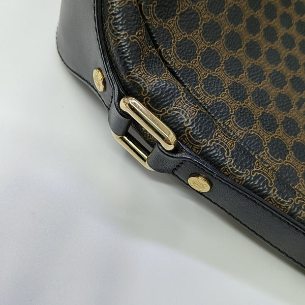 Coated Canvas Shoulder Bag Black