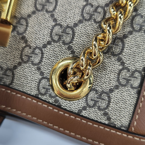 Padlock Small Monogram Coated Canvas Beige
