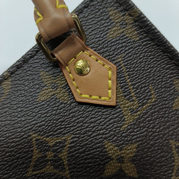 SAC PLAT Mini Monogram Coated Canvas Brown