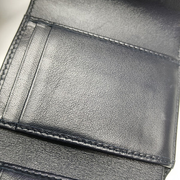 Saddle Mini Oblique Canvas Blue Wallet