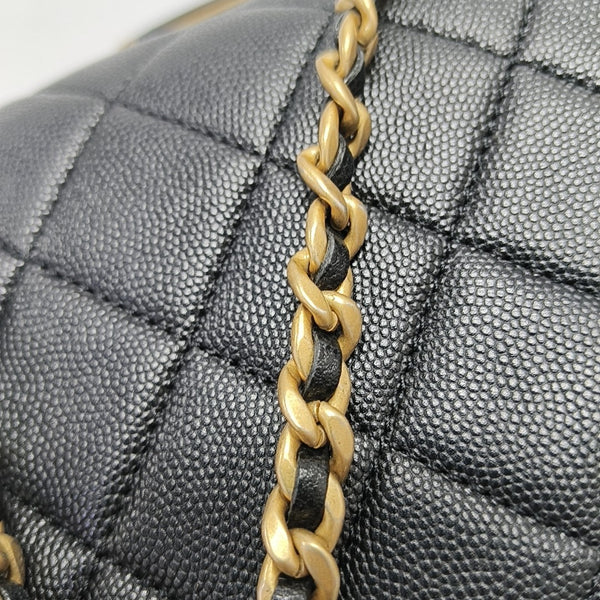 Carry Me Mini Quilted Grained Calfskin Black