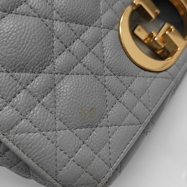 Dior Caro Medium Cannage Calfskin Gray