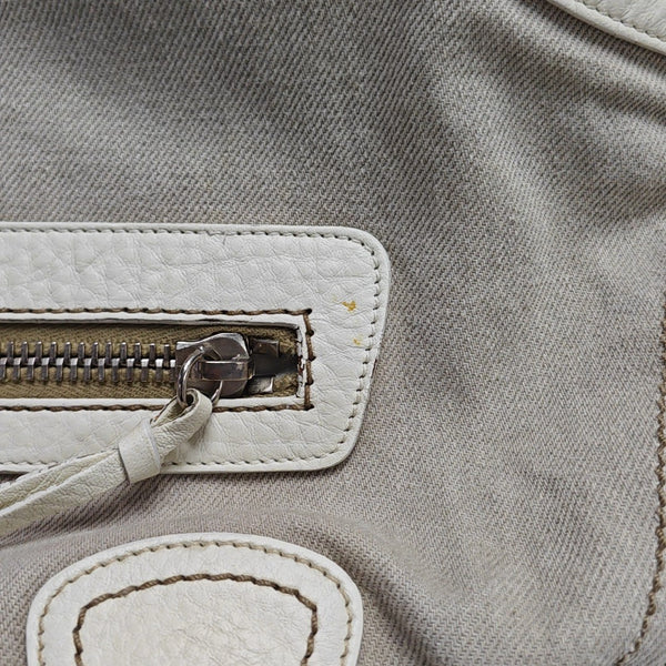 Canvas Top Handle Bag Beige