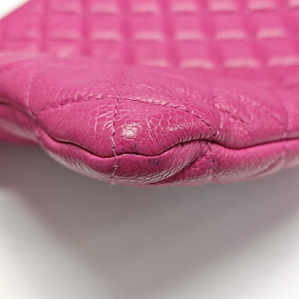 Quilted Grained Calfskin Clutch Pink