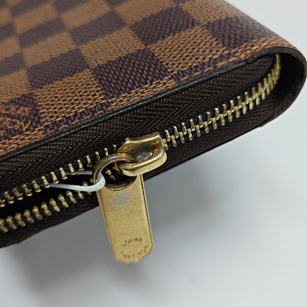 ZIPPY Damier Ebene Coated Canvas Brown Wallet