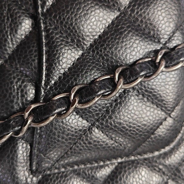 CLASSIC FLAP Mini Quilted Grained Calfskin Black